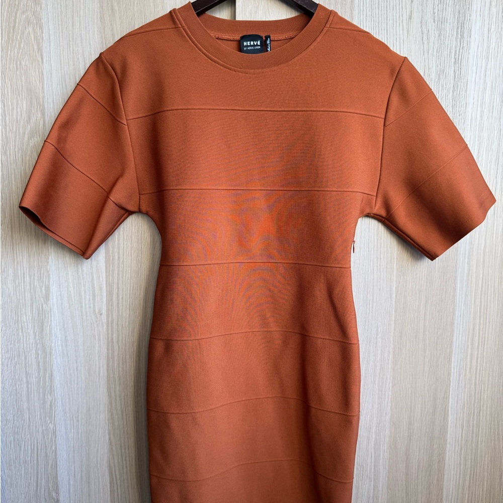 Herve Leger Tan Knit Dress